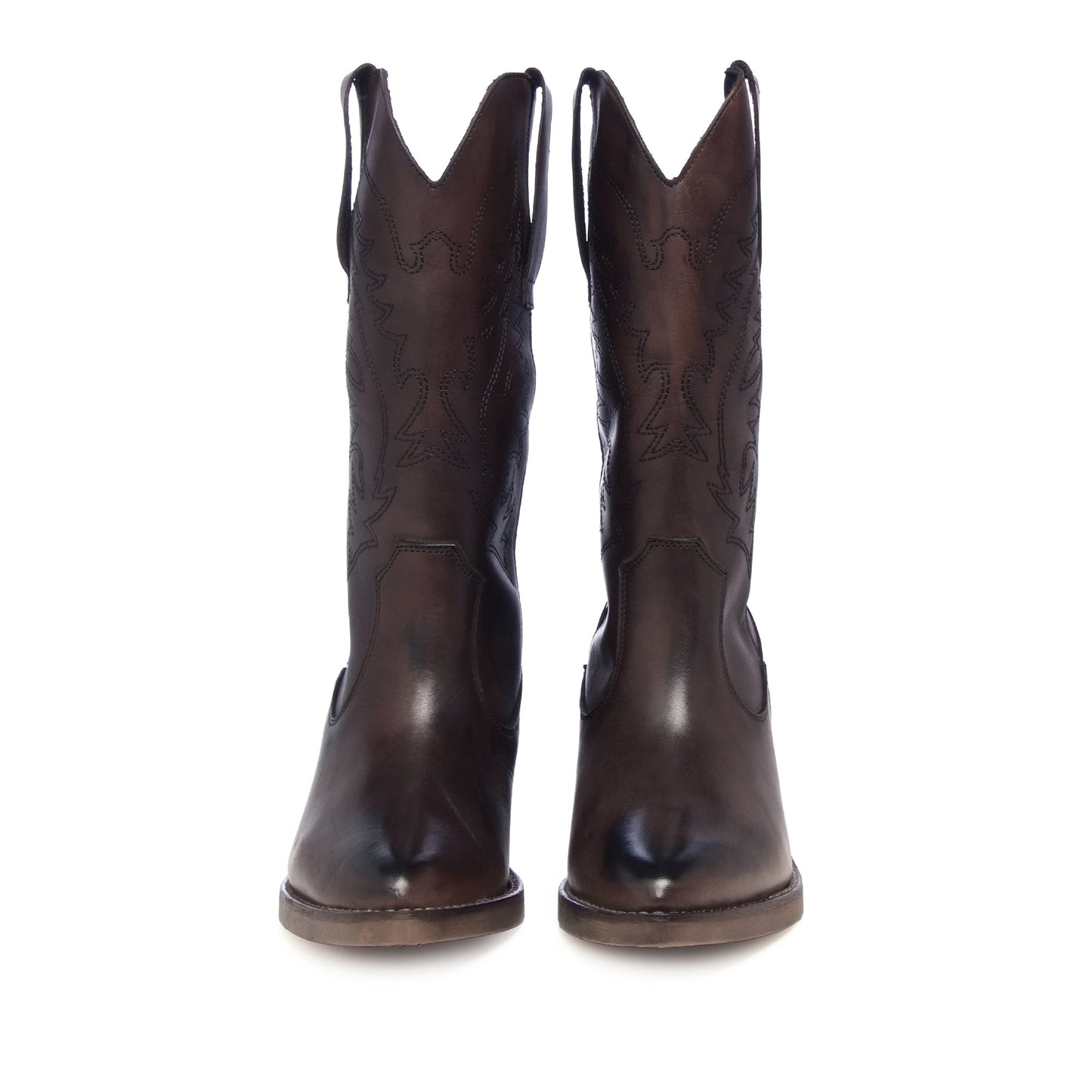 Chocolate Texan Leather Boots