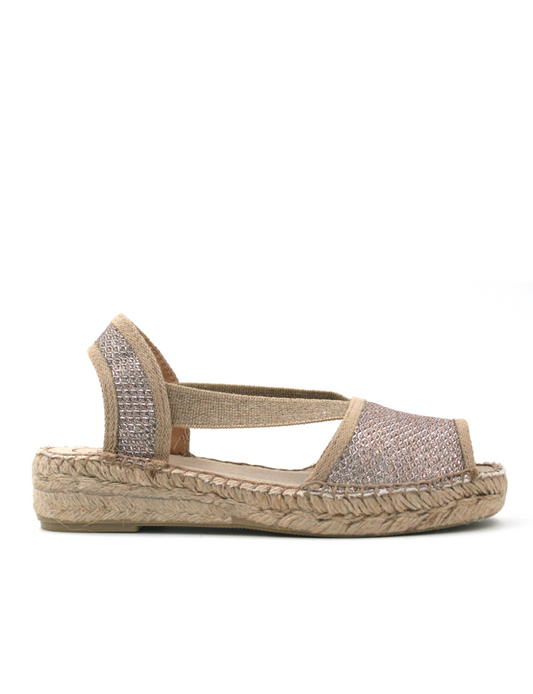Espadrilles Women-Espadrilles Strap Sandal Champagne by Ethical & Sustainable Fashion Brand Mamahuhu