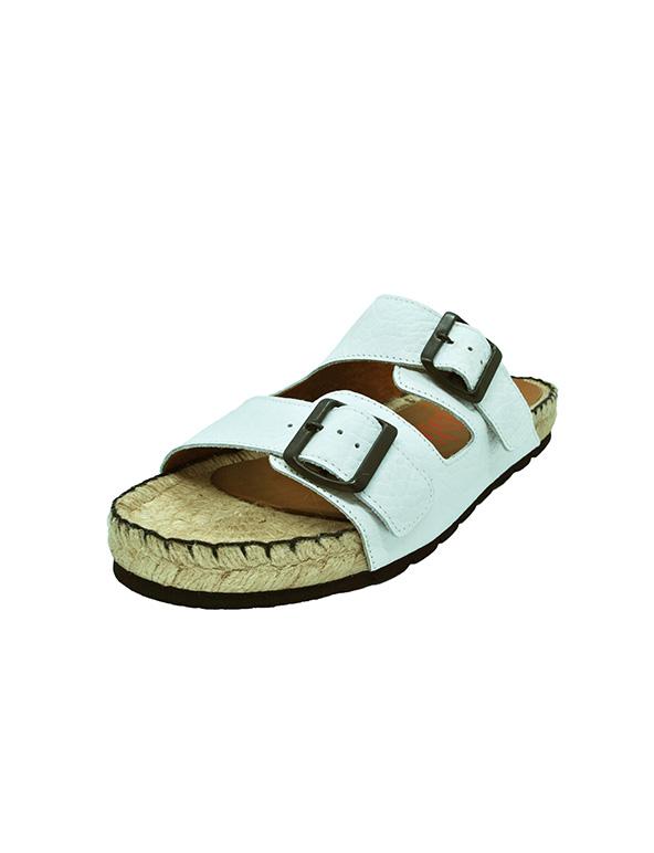 Espadrilles Men-Sandals White Leather Summer by Ethical & Sustainable Fashion Brand Mamahuhu